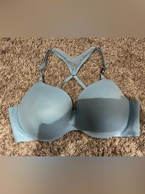 Victoria's Secret Pale Blue Lace Racerback Molded Bra